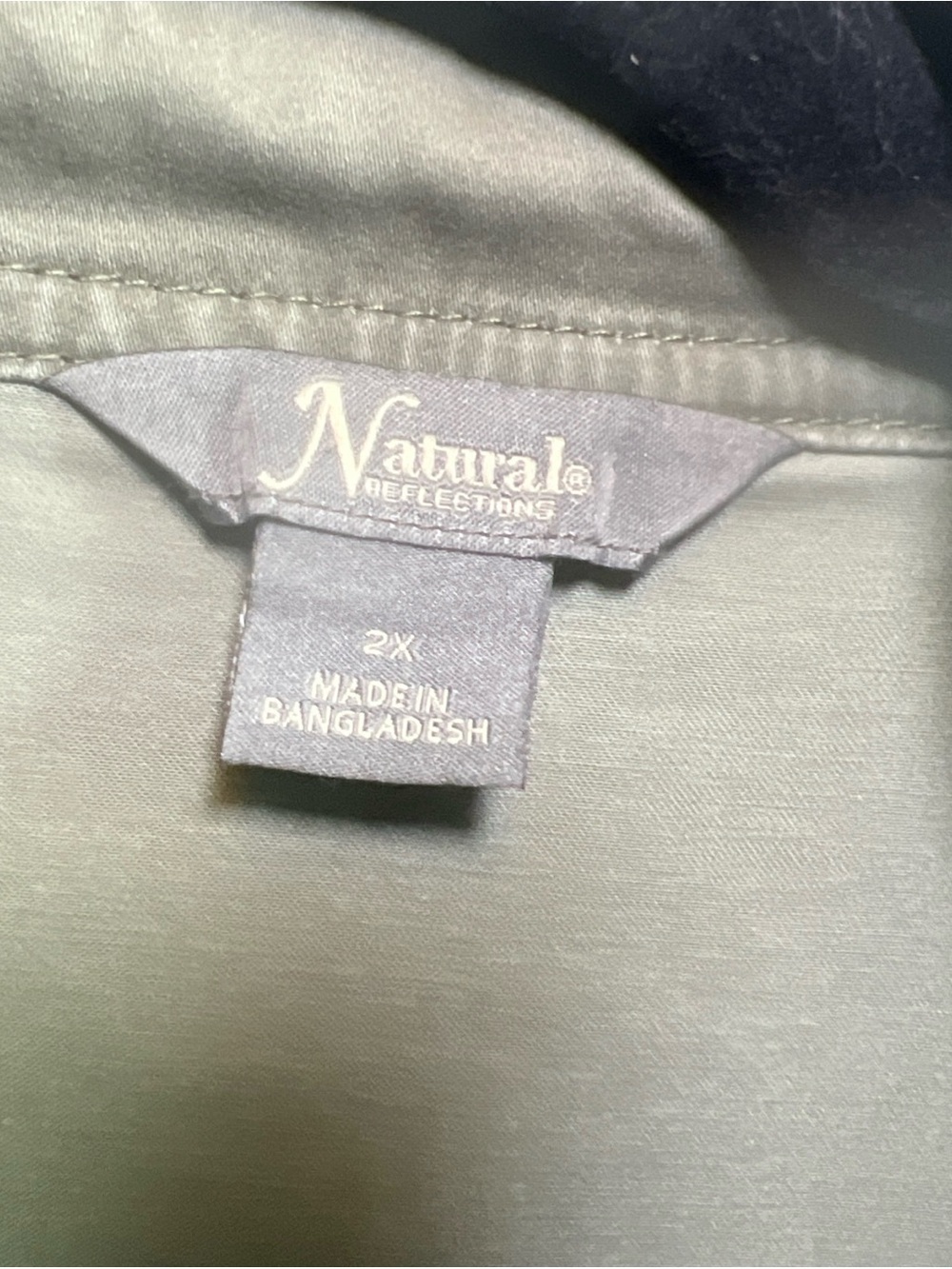 Natural Reflections Utility Jacket Olive Green Aztec Design 98% Cotton Women 2X - Picture 4 of 12